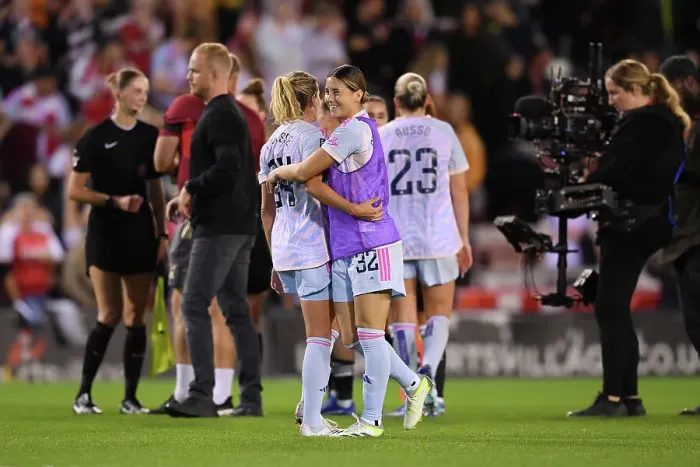 Framed Print : Arsenal Embrace Victory: Manchester United vs. Arsenal FC - Barclays Women's Super League (2023-24) Framed Print : Arsenal Embrace Victory: Manchester United vs. Arsenal FC - Barclays Women's Super League (2023-24)