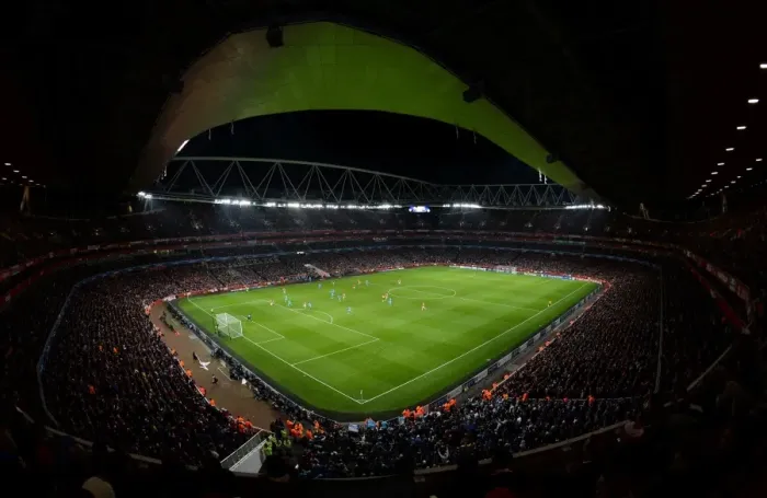 Framed Print : Arsenal at Emirates Stadium: Arsenal vs. Olympique de Marseille, UEFA Champions League (2013)