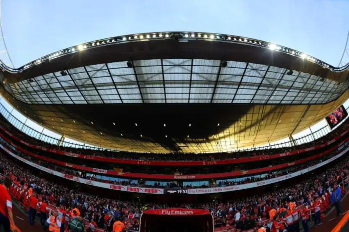 Framed Print : Arsenal at Emirates Stadium: Pre-Match Excitement vs Swansea City (2014 / 15) Framed Print : Arsenal at Emirates Stadium: Pre-Match Excitement vs Swansea City (2014 / 15)