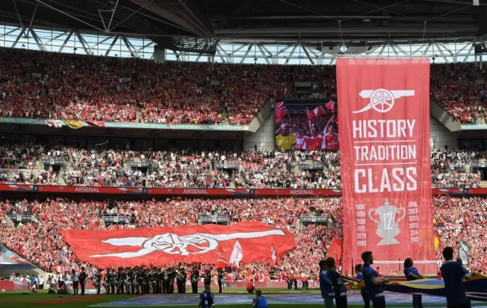Framed Print : Arsenal FA Cup Final 2017: Pride and Passion Unveiled through Banners Framed Print : Arsenal FA Cup Final 2017: Pride and Passion Unveiled through Banners