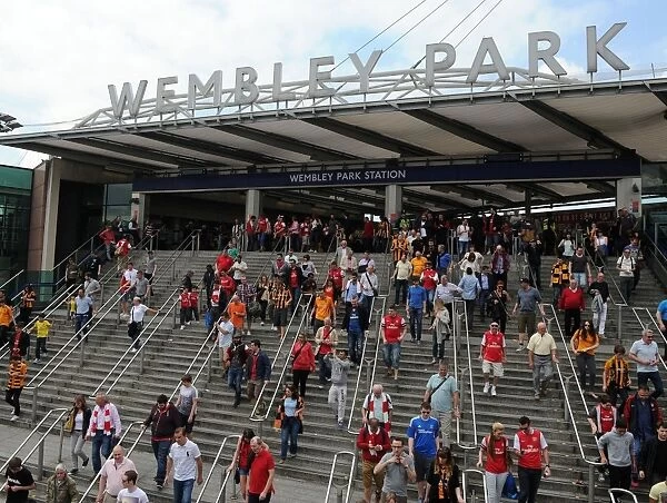 Arsenal FA Cup Final: Fans Approach Wembley Stadium (2014)