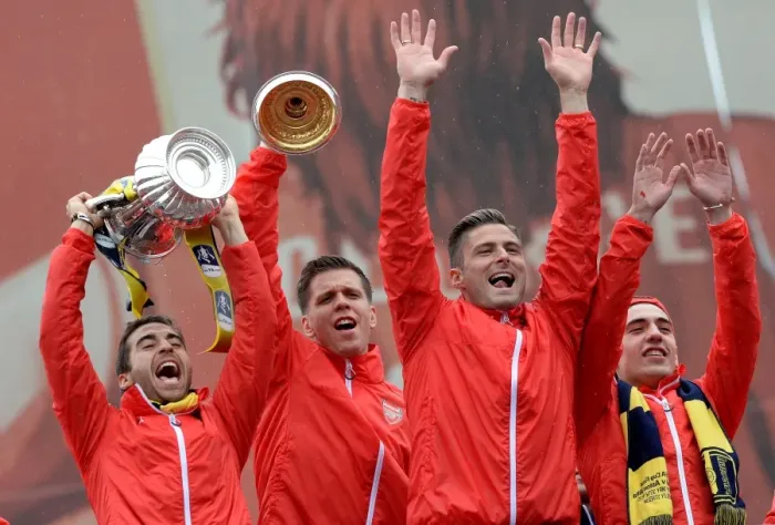Arsenal FA Cup Triumph: 2014-15 Victory Parade Print. Art Prints