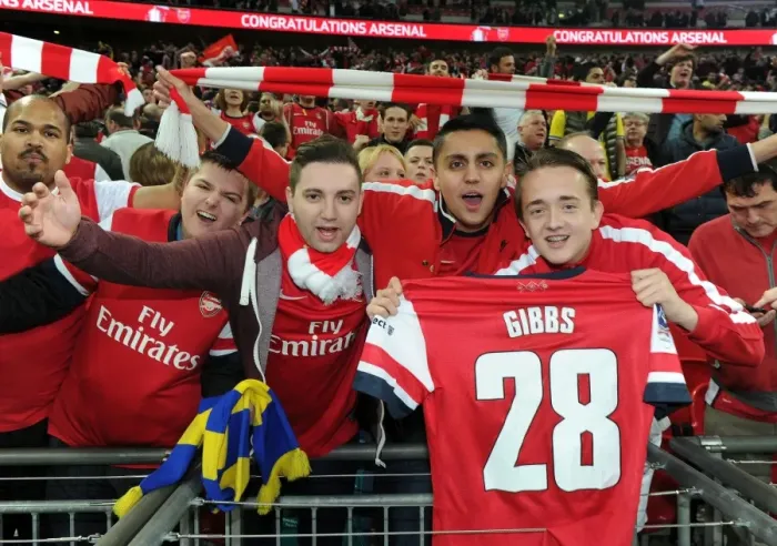 Framed Print : Arsenal FA Cup Triumph: Fans Celebrate with Kieran Gibbs Shirt Framed Print : Arsenal FA Cup Triumph: Fans Celebrate with Kieran Gibbs Shirt