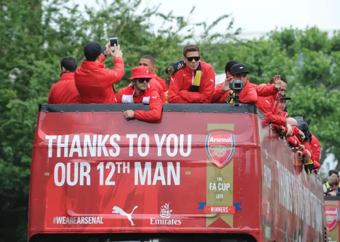 Framed Print : Arsenal FA Cup Triumph: Victory Parade at Emirates Stadium (May 31, 2015) Framed Print : Arsenal FA Cup Triumph: Victory Parade at Emirates Stadium (May 31, 2015)