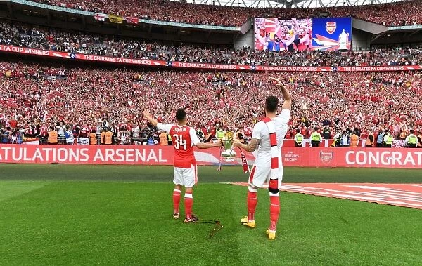 Arsenal FA Cup Victory: Coquelin and Giroud Embrace Adoring Fans