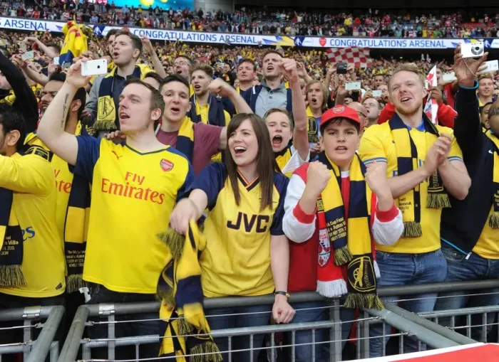 Framed Print : Arsenal FA Cup Victory: Jubilant Fans Celebrate at Wembley Stadium Framed Print : Arsenal FA Cup Victory: Jubilant Fans Celebrate at Wembley Stadium