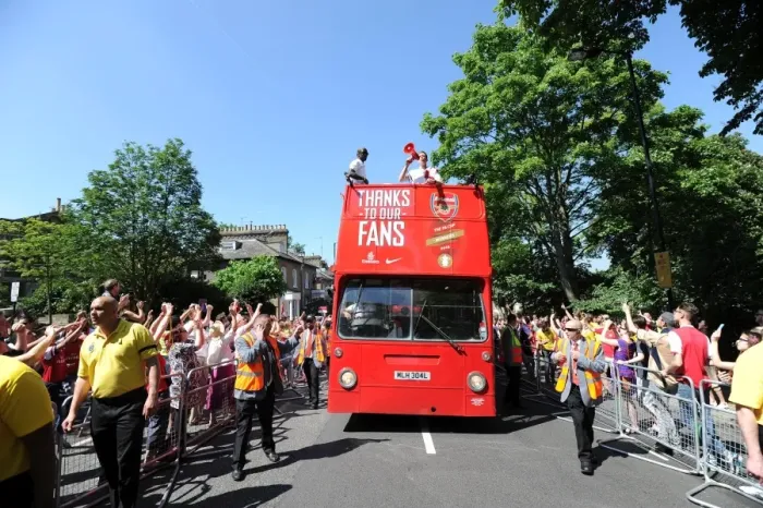 Framed Print : Arsenal FA Cup Victory Parade: Celebrating with the Trophy in London, 2014 Framed Print : Arsenal FA Cup Victory Parade: Celebrating with the Trophy in London, 2014