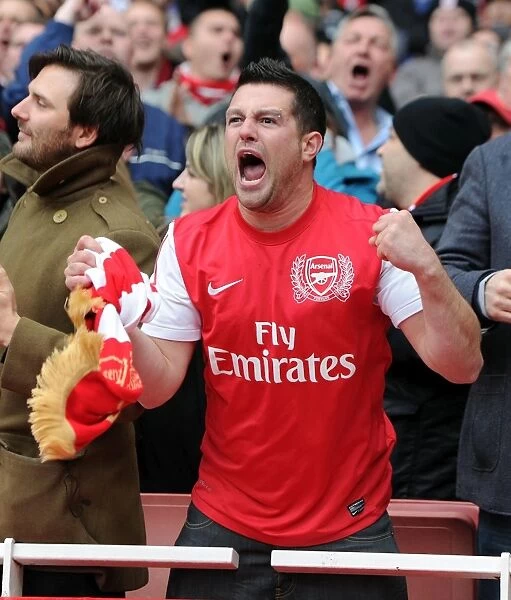Arsenal Fan Celebrates Goal Against Manchester City - Premier League 2011-12