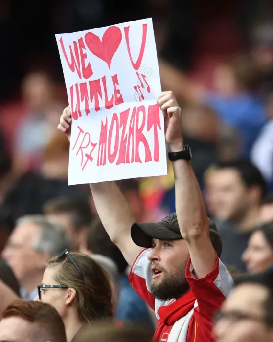 Framed Print : Arsenal Fan Cheers on Arsenal Legends vs Real Madrid Legends at Emirates Stadium