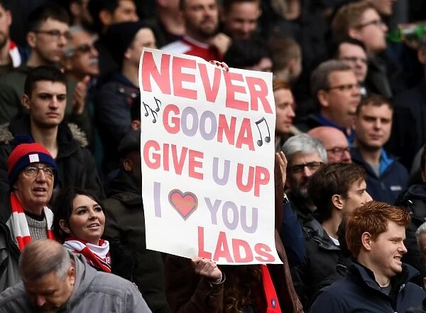 Arsenal Fan Displays Passionate Banner at Emirates Stadium (Arsenal v Watford, 2017-18)