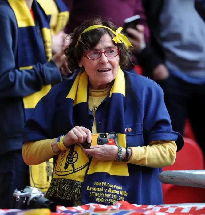 Framed Print : Arsenal fan Maria before the match. Arsenal 4: 0 Aston Villa. FA Cup Final. Wembley Stadium, 30 / 5 / 15 Framed Print : Arsenal fan Maria before the match. Arsenal 4: 0 Aston Villa. FA Cup Final. Wembley Stadium, 30 / 5 / 15