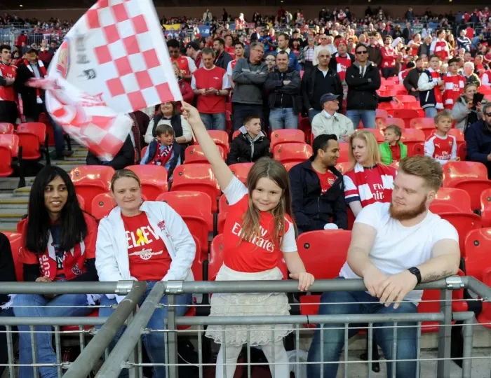 Framed Print : Arsenal fan before the match. Arsenal 2: 1 Reading, after extra time. FA Cup Semi Final Framed Print : Arsenal fan before the match. Arsenal 2: 1 Reading, after extra time. FA Cup Semi Final