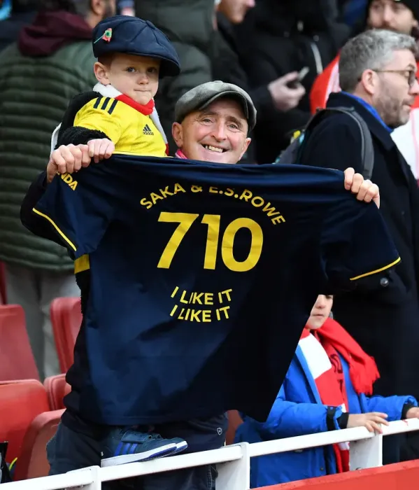 Framed Print : Arsenal Fan and Son's Emotional Reaction after the Match: Arsenal vs Newcastle United, Premier League 2021-22