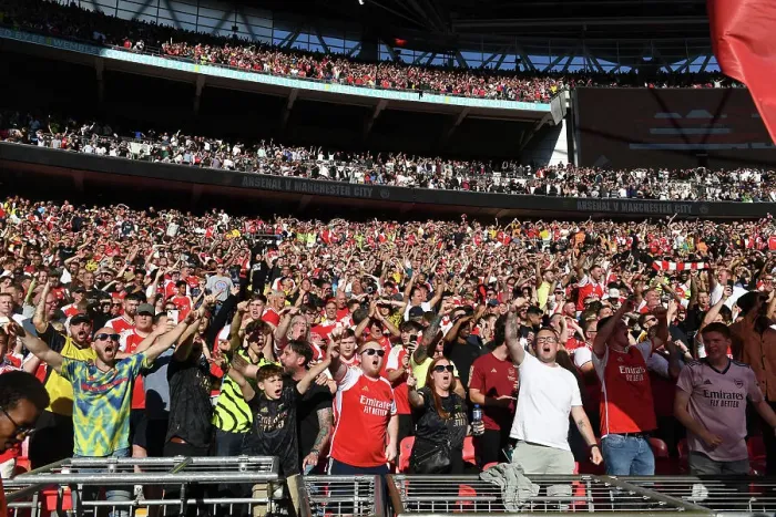Framed Print : Arsenal Fans at the 2023 Community Shield: A Sea of Passion as Arsenal Take on Manchester City Framed Print : Arsenal Fans at the 2023 Community Shield: A Sea of Passion as Arsenal Take on Manchester City