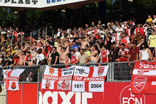 Arsenal Fans in Action: Pre-Season Match at FC Nurnberg, 2022