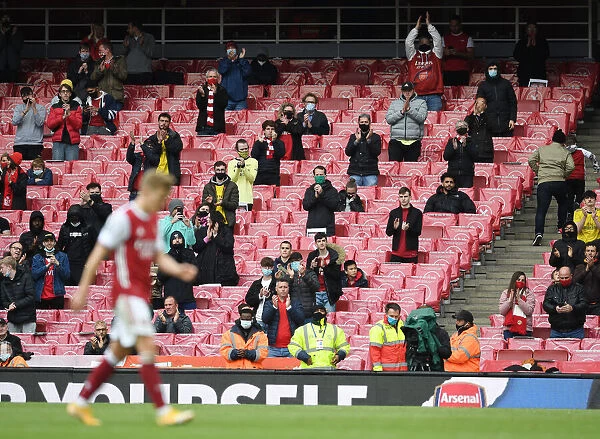 Arsenal Fans Applaud Martin Odegaard: Arsenal v Brighton & Hove Albion, Premier League 2021