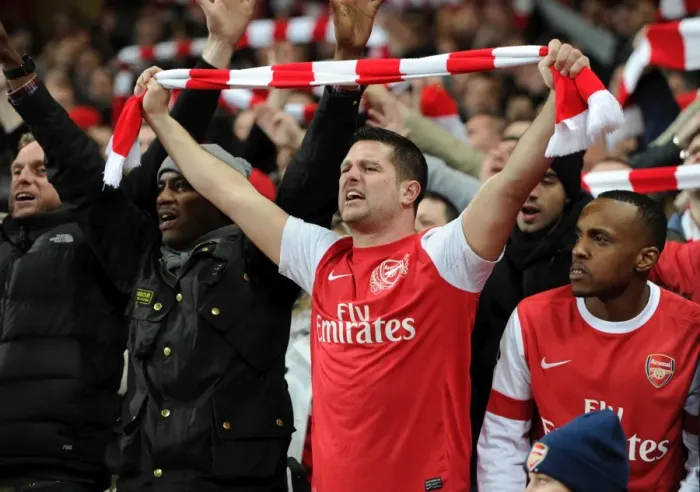 Framed Print : Arsenal fans. Arsenal 1: 2 Manchester United. Barclays Premier League. Emirates Stadium, 22 / 1 / 12 Framed Print : Arsenal fans. Arsenal 1: 2 Manchester United. Barclays Premier League. Emirates Stadium, 22 / 1 / 12