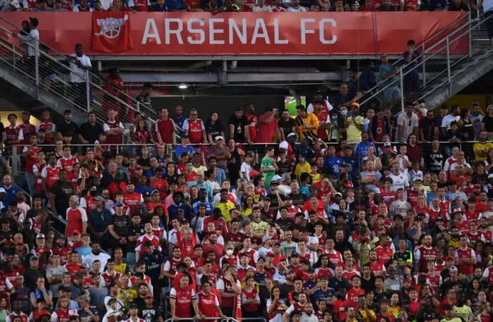 Framed Print : Arsenal Fans at Arsenal vs. Chelsea - Florida Cup 2022-23
