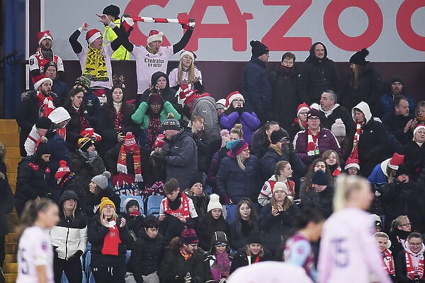 Arsenal Fans at Aston Villa vs Arsenal - Barclays Women's Super League Match, December 2022