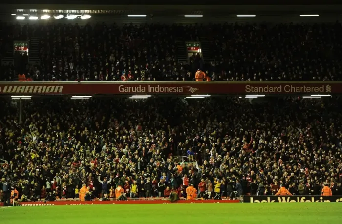 Framed Print : Arsenal Fans Celebrate Debuchy's Goal: Liverpool vs Arsenal, Premier League 2014 / 15 Framed Print : Arsenal Fans Celebrate Debuchy's Goal: Liverpool vs Arsenal, Premier League 2014 / 15