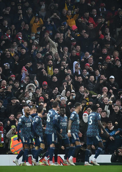 Arsenal Fans Celebrate First Goal Against Norwich City in Premier League Match, 2021-22