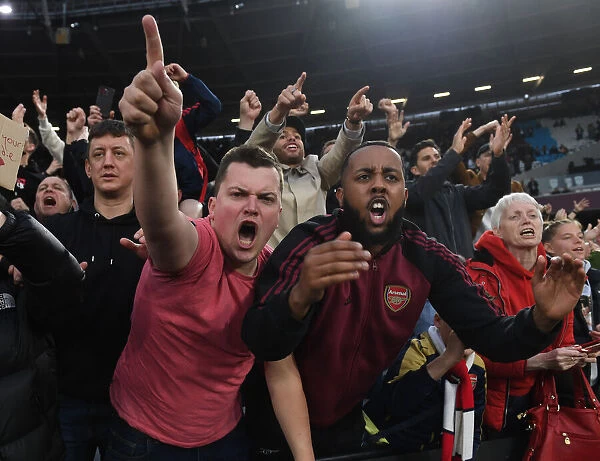 Arsenal Fans Celebrate Victory over West Ham United in Premier League Showdown, London 2022