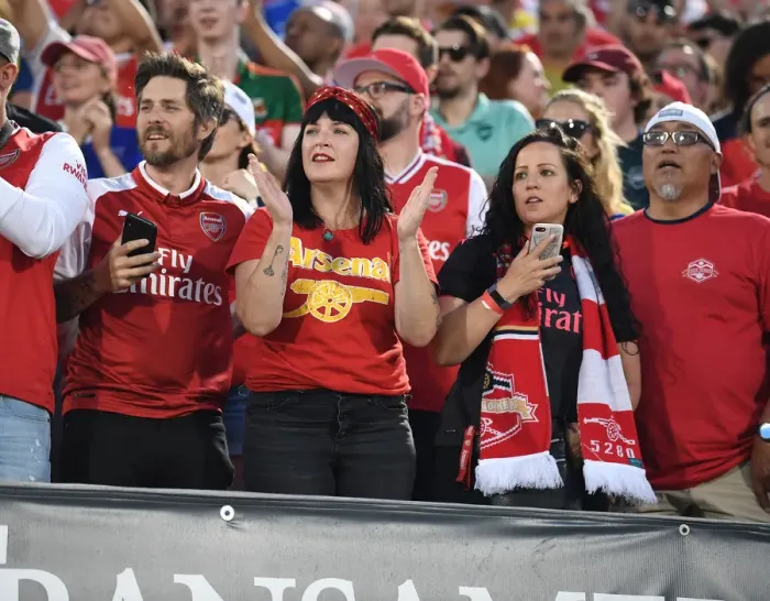 Framed Print : Arsenal Fans Cheering at Colorado Rapids vs. Arsenal (2019-20)