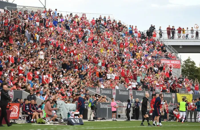 Framed Print : Arsenal Fans Cheering at Colorado Rapids vs. Arsenal (2019-20) Framed Print : Arsenal Fans Cheering at Colorado Rapids vs. Arsenal (2019-20)