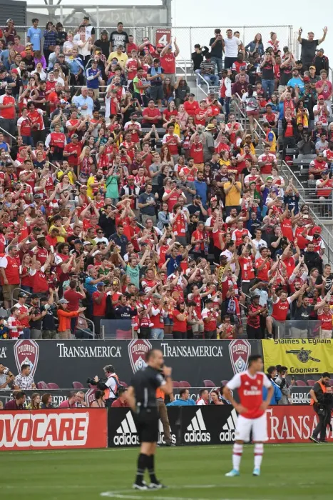 Framed Print : Arsenal Fans Cheering at Colorado Rapids vs Arsenal (2019-20) Framed Print : Arsenal Fans Cheering at Colorado Rapids vs Arsenal (2019-20)