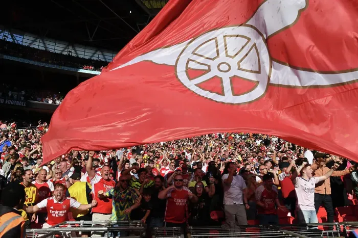 Framed Print : Arsenal Fans at the Community Shield: Manchester City vs. Arsenal, London 2023