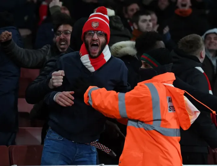 Framed Print : Arsenal Fans Euphoria: The Unforgettable Moment of the Second Goal, Arsenal vs. Wolverhampton Wanderers, Premier League 2021-22 Framed Print : Arsenal Fans Euphoria: The Unforgettable Moment of the Second Goal, Arsenal vs. Wolverhampton Wanderers, Premier League 2021-22