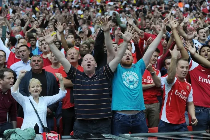 Framed Print : Arsenal Fans at FA Community Shield: Arsenal vs Manchester City, 2014 Framed Print : Arsenal Fans at FA Community Shield: Arsenal vs Manchester City, 2014