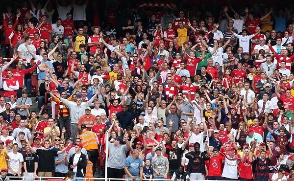 Arsenal fans in the family enclosure