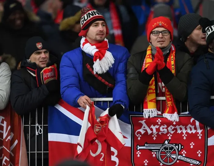 Framed Print : Arsenal fans. FC Vorskla Poltava 0: 3 Arsenal. Europa League. Group Stage. Olympic Stadium Framed Print : Arsenal fans. FC Vorskla Poltava 0: 3 Arsenal. Europa League. Group Stage. Olympic Stadium