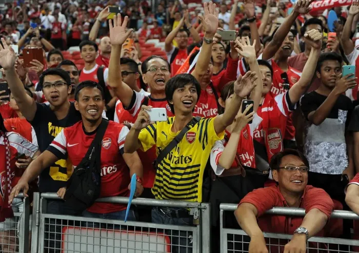 Framed Print : Arsenal Fans in Full Force: Singapore's Barclays Asia Trophy