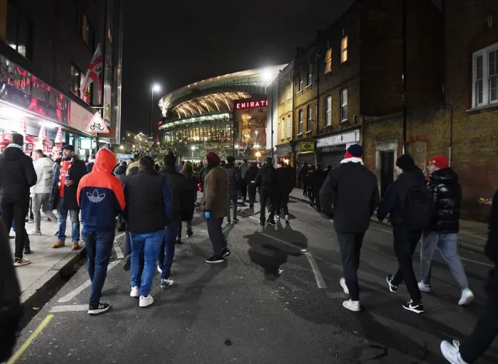 Framed Print : Arsenal Fans Gather in Anticipation Outside Emirates Stadium Ahead of Carabao Cup Showdown with Liverpool Framed Print : Arsenal Fans Gather in Anticipation Outside Emirates Stadium Ahead of Carabao Cup Showdown with Liverpool