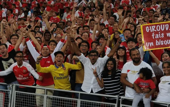 Framed Print : Arsenal Fans Gather Before Arsenal vs. Everton - 2015 Barclays Asia Trophy, Singapore Framed Print : Arsenal Fans Gather Before Arsenal vs. Everton - 2015 Barclays Asia Trophy, Singapore