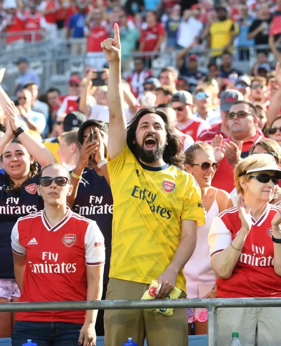 Framed Print : Arsenal Fans Gather Before Arsenal vs. ACF Fiorentina at 2019 International Champions Cup in Charlotte
