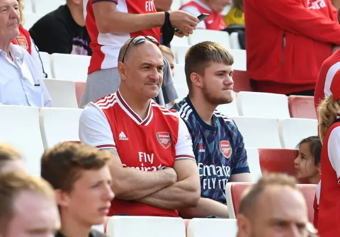 Framed Print : Arsenal Fans Gather Before Arsenal Women vs. Chelsea Women FA WSL Match at Emirates Stadium