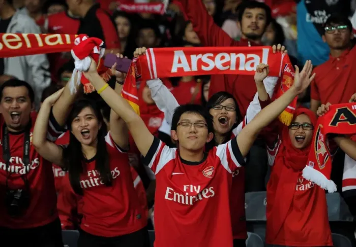 Framed Print : Arsenal Fans Gather Before Indonesia Dream Team Clash