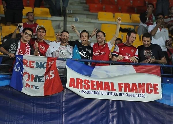 Arsenal Fans Gather Before Montpellier Clash in UEFA Champions League (2012-13)