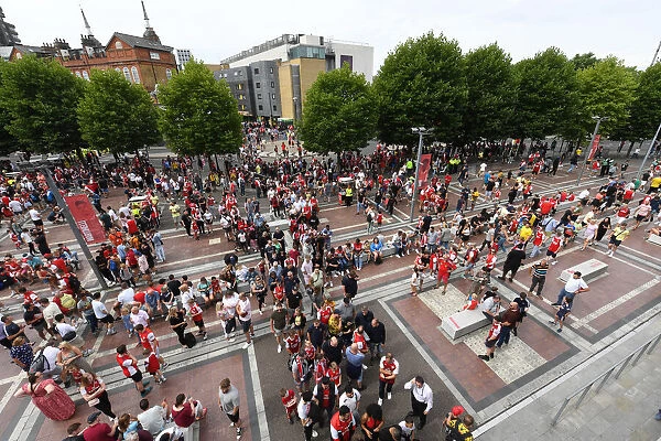 Arsenal Fans Gather Outside Emirates Stadium for Arsenal vs Sevilla Pre-Season Friendly