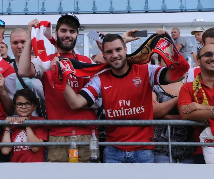 Framed Print : Arsenal Fans Gather for Pre-Season Friendly Against RC Lens, 2016