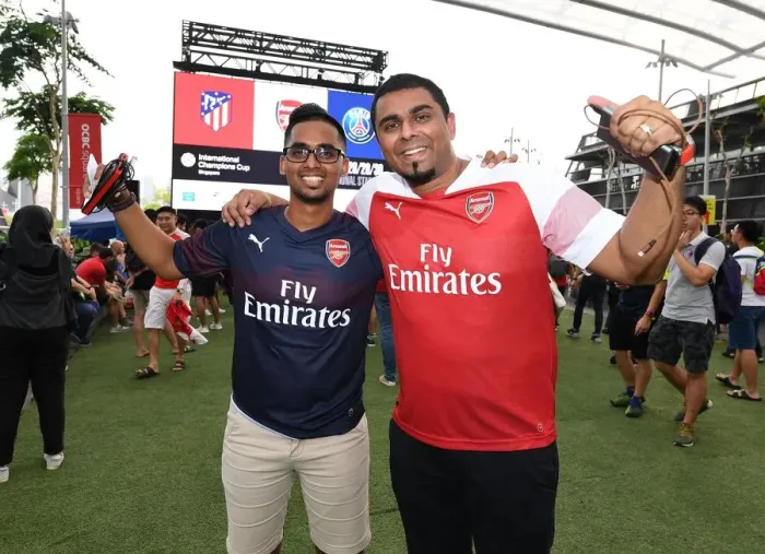 Framed Print : Arsenal Fans Gather at Singapore's National Stadium for Arsenal v Atletico Madrid ICC Match, 2018 Framed Print : Arsenal Fans Gather at Singapore's National Stadium for Arsenal v Atletico Madrid ICC Match, 2018
