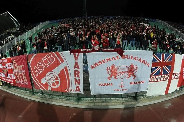 Arsenal Fans Gather in Sofia for UEFA Champions League Match against PFC Ludogorets Razgrad (2016)
