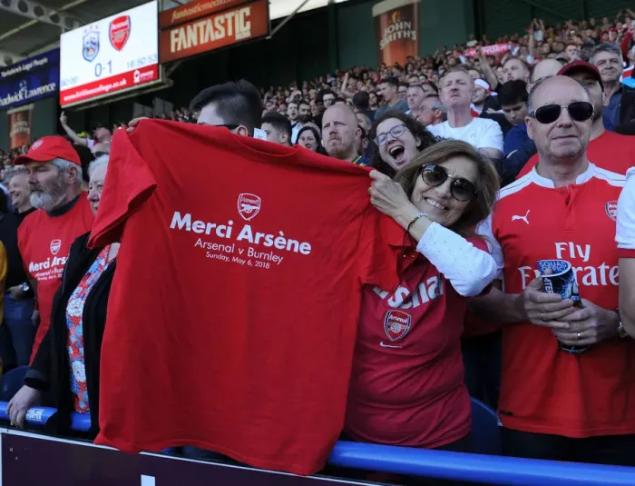 Framed Print : Arsenal Fans Honor Arsene Wenger with Banners at Huddersfield Match Framed Print : Arsenal Fans Honor Arsene Wenger with Banners at Huddersfield Match