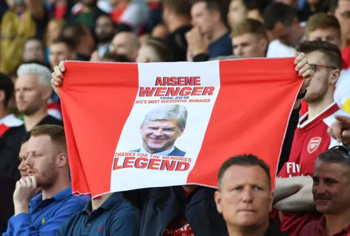 Framed Print : Arsenal Fans Honor Arsene Wenger with Banners at Huddersfield Match Framed Print : Arsenal Fans Honor Arsene Wenger with Banners at Huddersfield Match