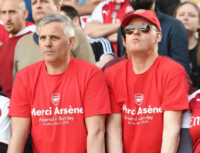 Framed Print : Arsenal Fans Honor Arsene Wenger with Banners at Huddersfield Match