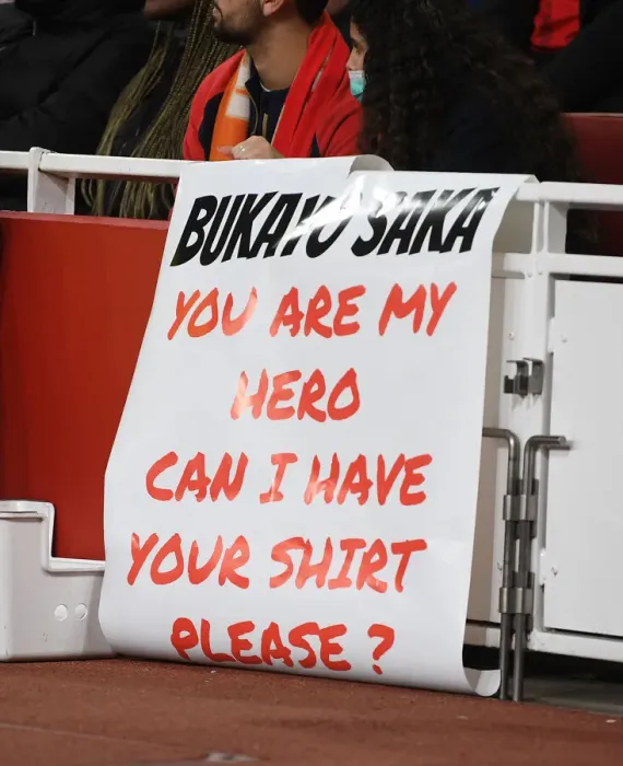 Framed Print : Arsenal Fans Honour Bukayo Saka with Massive Banner vs West Ham United Framed Print : Arsenal Fans Honour Bukayo Saka with Massive Banner vs West Ham United