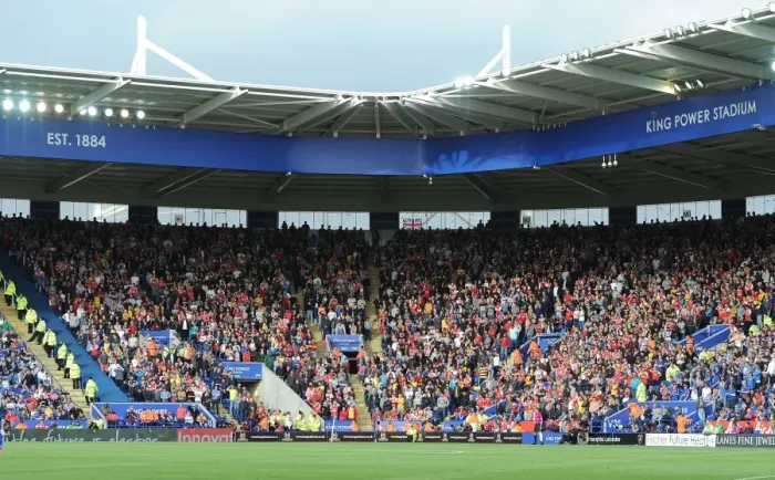 Framed Print : Arsenal fans. Leicester City 0: 0 Arsenal. Premier League. The King Power Stadium